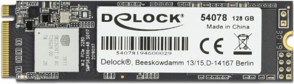 DELOCK M.2 SSD PCIe / NVMe Key M 2280 - 128 GB