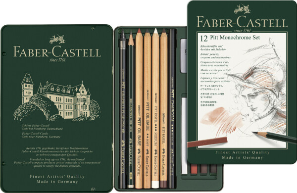 FABER-CASTELL Set Pitt Monochrome klein Metalletui