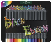 FABER-CASTELL Buntstifte Black Edition 100er Metallet.