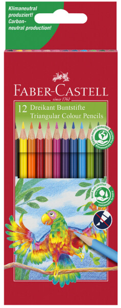 FABER-CASTELL Buntstift dreikant 12er Kartonetui
