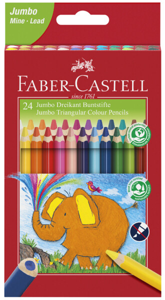 FABER-CASTELL Buntst. dreikant Jumbo 5.4mm 24er Karton