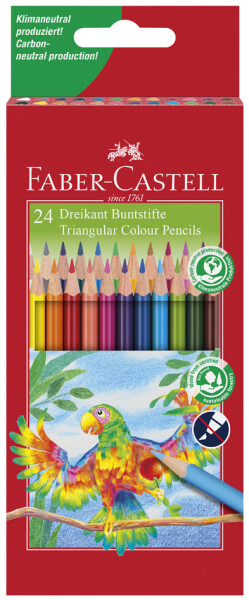 FABER-CASTELL Buntstift dreikant 24er Kartonetui