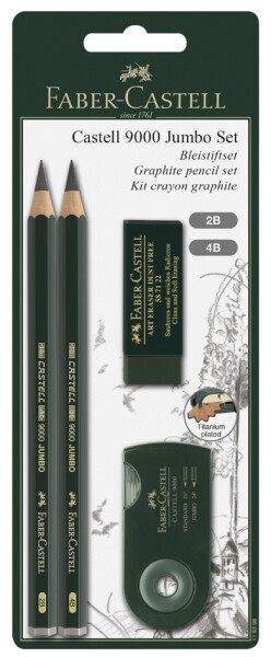 FABER-CASTELL Bleistift Castell 9000 Jumbo Set BK