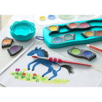 FABER-CASTELL Farbkasten Connector 12 Farben türkis