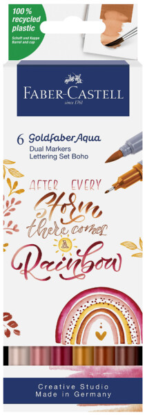 FABER-CASTELL Gofa Aqua Dual Marker Lettering Set BoHo