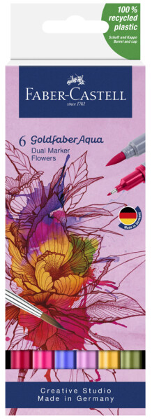 FABER-CASTELL Gofa Aqua Dual Marker Blumen 6x