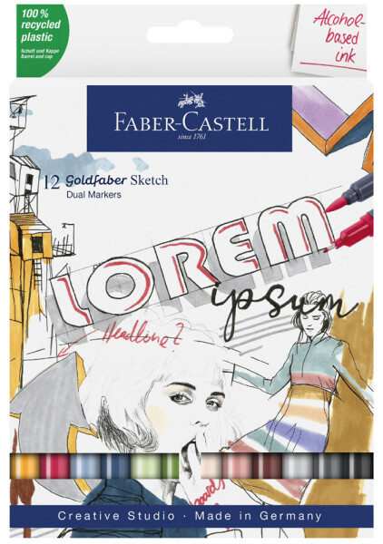 FABER-CASTELL Sketch Marker Goldfaber 12er Etui