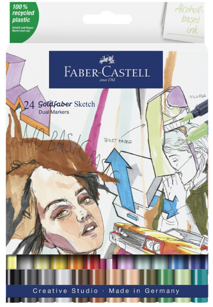 FABER-CASTELL Sketch Marker Goldfaber 24er Etui