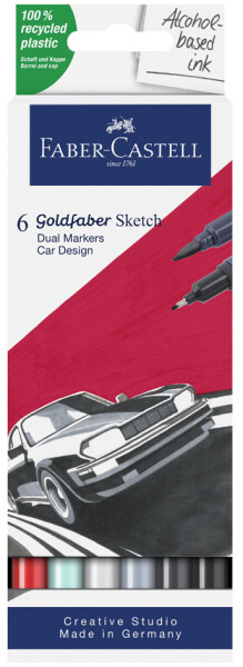 FABER-CASTELL Sketch Marker Gofa 6er Etui Car design