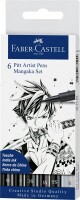 FABER-CASTELL Tuschest. Pitt Artist Pen Manga 6x schw.