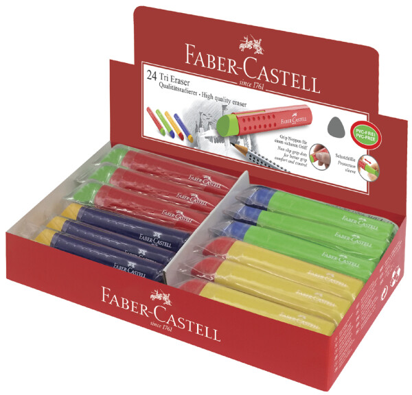 FABER-CASTELL Radierer Tri PVC-frei sort. 24x