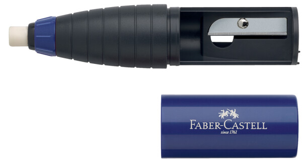 FABER-CASTELL Radierer Spitzer Kombi brombeer-blau