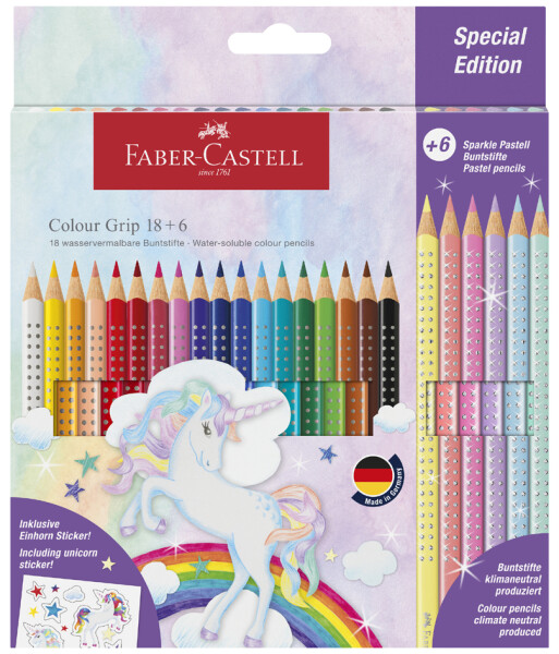 FABER-CASTELL Buntstift Colour Grip Einhorn 18+6