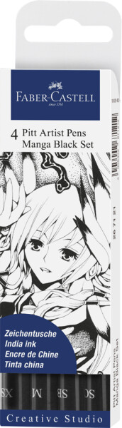 FABER-CASTELL Tuschestift Pitt Artist Pen Manga 4x FR