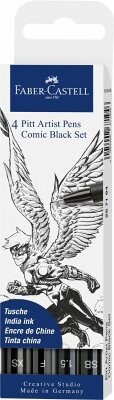 FABER-CASTELL Tuschestift Pitt Artist Pen Comic 4x sw.