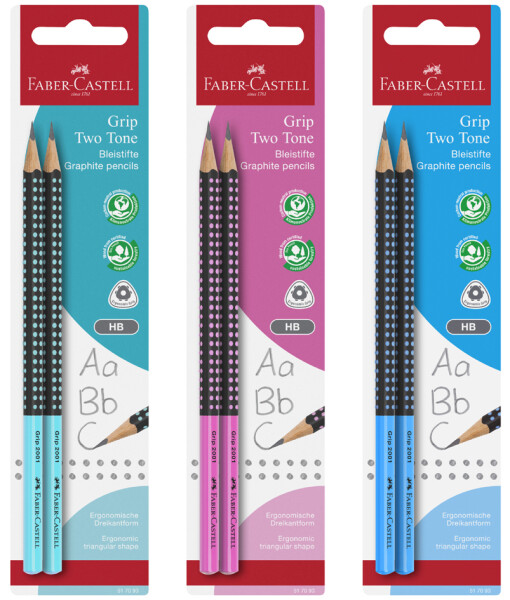 FABER-CASTELL Bleistift Grip 2001 Two Tone HB 2x BK
