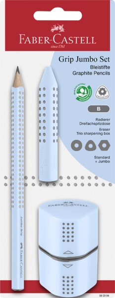 FABER-CASTELL Set Jumbo Grip sky blue BK