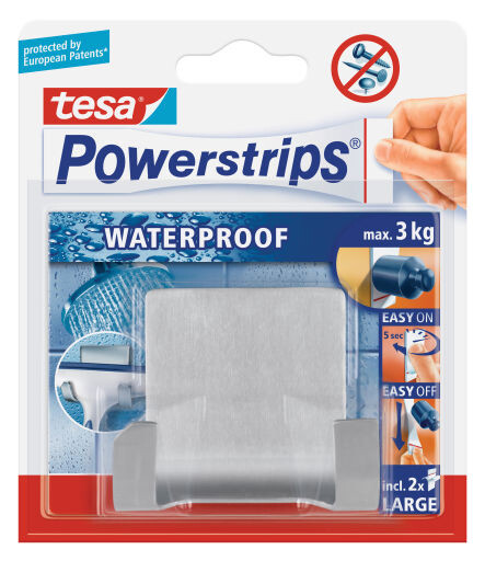 tesa  Powerstrips Waterproof Duohaken Zoom, Metall