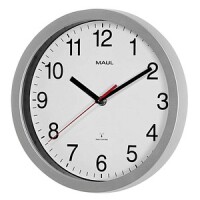 MAUL Quarzwanduhr Run weiß/silber Kunststoff 25cm...