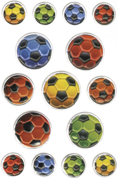 HERMA Sticker MAGIC BUNTE FUSSBÄLLE, GEPRÄGT