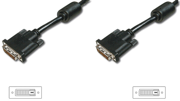DIGITUS DVI-D-Kabel DVI(24+1) -> DVI(24+1) St/St 3.00m schw