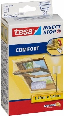 tesa Fliegengitter Comfort Klett für Dachfenster weiß