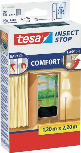 tesa Fliegengitter Comfort Klett für Tür anthrazit