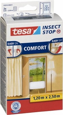 tesa Fliegengitter Comfort Klett für Tür weiß