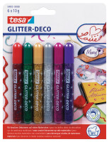 tesa Glitter Glitzerstifte 6Stk versch. Farben