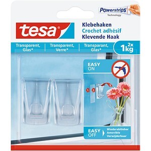 tesa Klebehaken Glas 1kg transparent