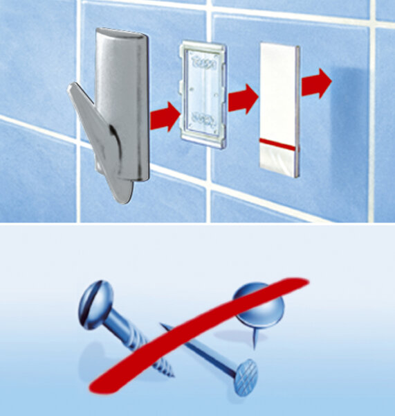 tesa Powerstrips Haken S Trend weiß