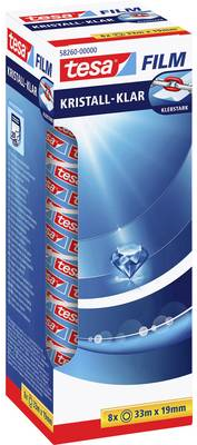 tesafilm 8 Rollen 33m x 19mm kristall-klar