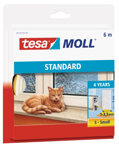 tesamoll Türdichtung Schaumstoff I-Profil 1 x 3.5mm weiß