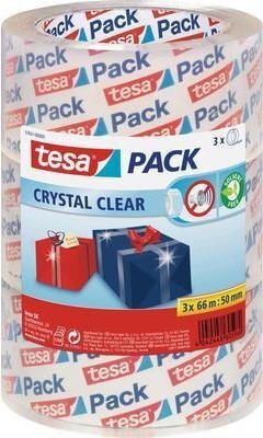tesapack Paketband 3 Rollen 3 x 66m x 50mm kristall-klar