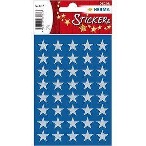 HERMA DECOR STERNE 5-ZACKIG, SILBER Ø13 mm