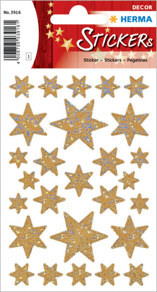 HERMA DECOR STERNE GOLD, HOLOGRAPHIEFOLIE