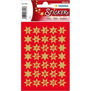 HERMA DECOR STERNE ADVENTSKALENDERZAHLEN, GOLD