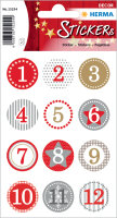 HERMA DECOR ADVENTSKALENDERZ.1-24, ROT Ø 2 cm