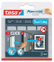 tesa Powerstrips CLICK MEDIUM, 5.4kg, selbstkl.Klettband 4x2