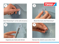 tesa Powerstrips Draht Haken 0.5kg selbstklebend transparent