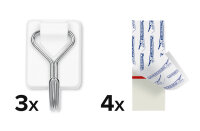 tesa Powerstrips Draht Haken 1kg 3x selbstklebend weiß