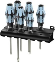Wera 3334/3350/3355/6 Schraubendrehersatz, Edelstahl + Rack