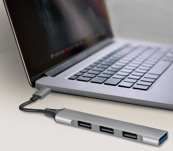 Logilink USB 3.2 Gen 1 HUB 4-port USB-C ultraslim Alugrau