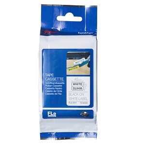 Fle-Einzelfähnchen-Etiketten weiß/schwarz 21x45mm Fle-2511