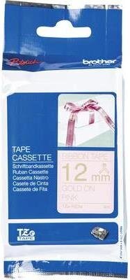 Schriftbandkassette Brother 12mmx4m rosa/gold n. klebend