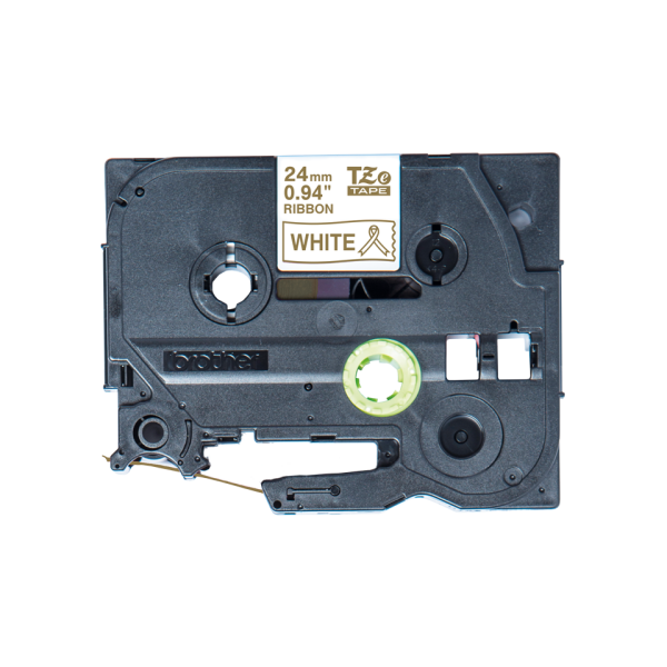 Schriftbandkassette Brother 24mmx4m weiß/gold Textilband