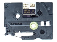 Schriftbandkassette Brother 24mmx4m marineblau/gold Textilb