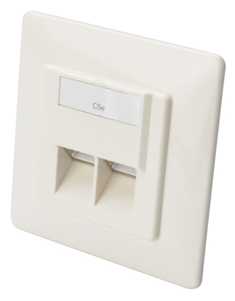 DIGITUS Anschlussdose Cat5e 2xRJ45 geschirmt Unt. Signalweiß