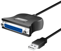 Logilink USB-Kabel D-Sub 25-pin parallel St/Bu 1.80m bk