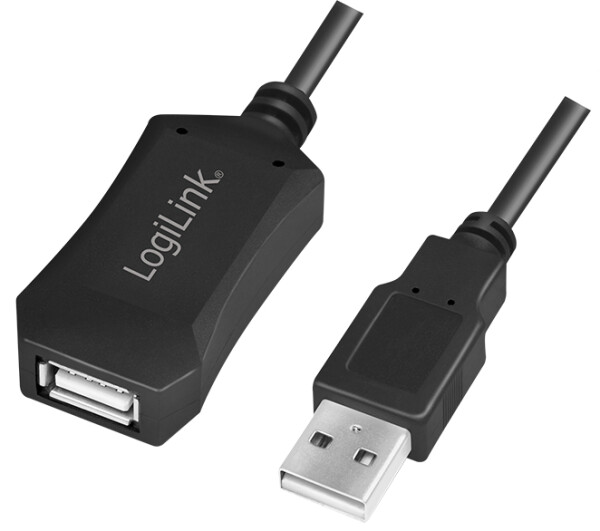 Logilink USB Kabel A -> A St/Bu  5.00m Verl. schwarz
